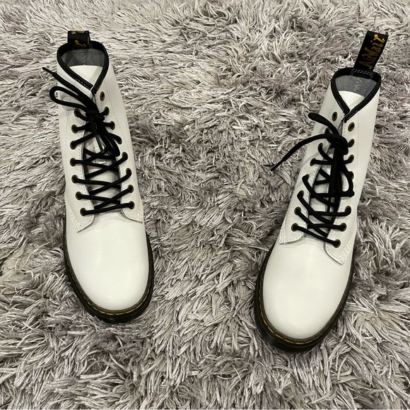 Dr. Marten White Leather Zavala Combat Boots - Picture 3 of 7